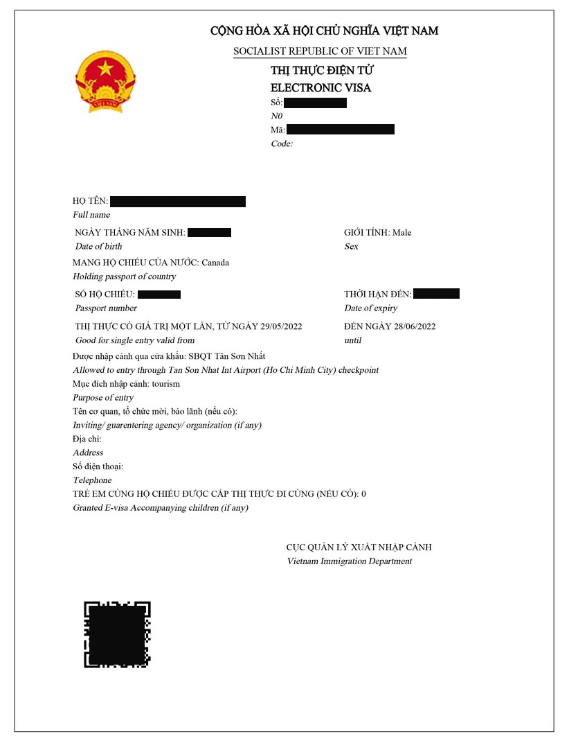 Fill visa application form