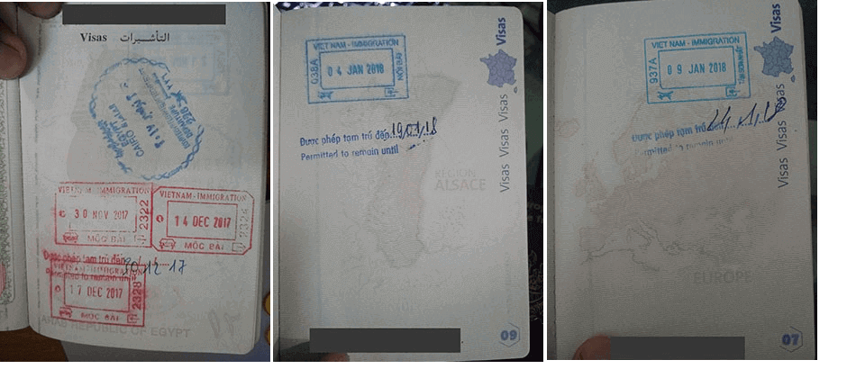 Entry-exit Visa stamps